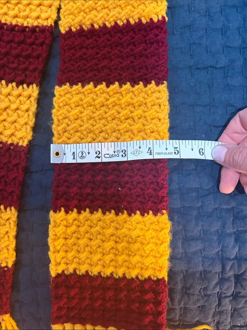 Striped Maroon and Yellow Knit Scarf - Women Accessories